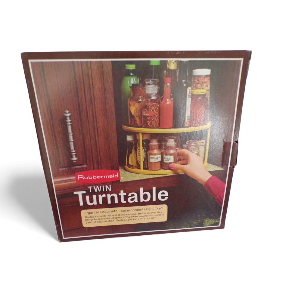 Rubbermaid Twin Turntable Vtg 1979 In Original Box #2937 10.5" Diameter 5" Tall